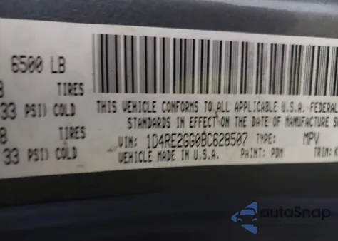 2011 Dodge Durango Express from USA, damaged, VIN 1D4RE2GG0BC628507